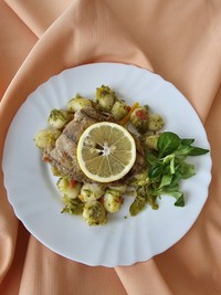Africký sumček s gnocchi a zeleninou